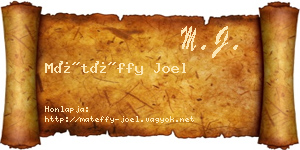 Mátéffy Joel névjegykártya